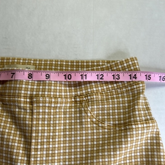 MADEWELL PULL ON SKINNY FLARE IN MINI CHECK PATTERN AUTUME GOLD PANTS SZ 28 - Picture 13 of 16